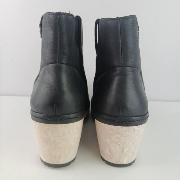 Merrell Women's SZ 7 Halendi Bluff Pull On Clog Bootie In Black Wedge Platform - Picture 5 of 7